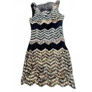 Bebe Sequin Fringe Cocktail Dress XS